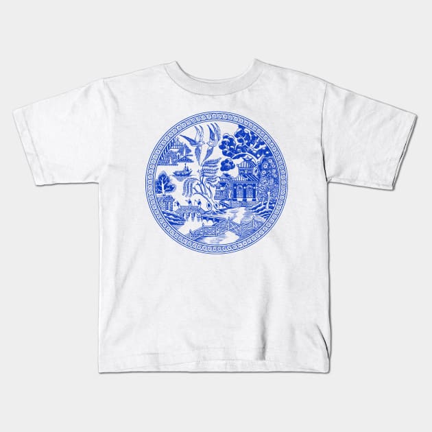 The Willow Pattern Kids T-Shirt by Fjordly